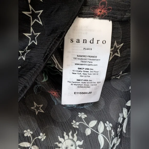 Sandro Paris Colchique Celestial Print Top - Picture 7 of 11